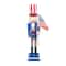 Red, White & Blue 16" Blue US Flag Wood Nutcracker Décor by Celebrate It™